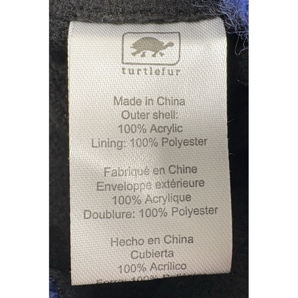 Turtle Fur USA Knit Fleece Lined Winter Pom Beanie Cap Red White Blue - Picture 6 of 8